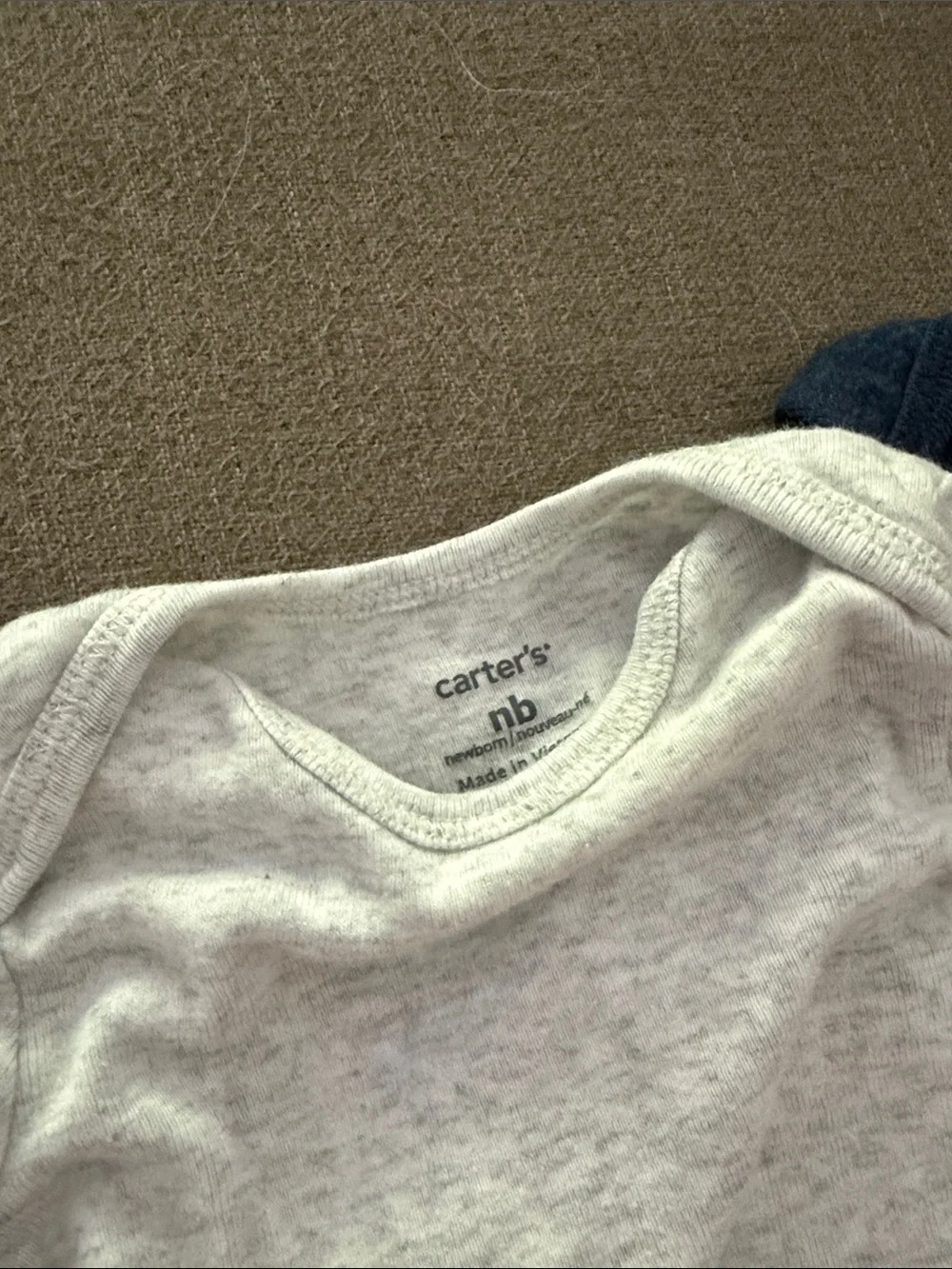 Carter's Long-Sleeve One-Piece Bodysuits - Gray & Navy (Set of 2)